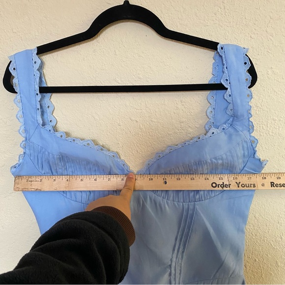 HOUSE OF CB 'Tilly' Blue Pin Tuck Mini Dress NWOT size L - Picture 10 of 11